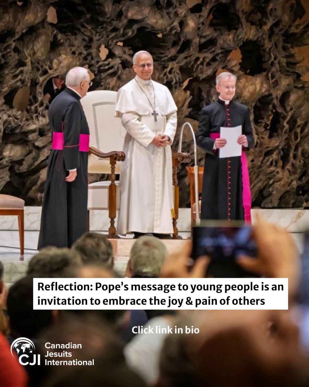 During a meeting with young Catholics from the Archdiocese of Genoa (Arcidiocesi di Genova) Pope Leo XIV urged them not to be “couch potatoes,” saying the Church “needs your holy rebelliousness, your pure energy, and your desire to transform situations of suffering into spaces of hope.” 

By encouraging them to be a driving force in the Church, he offered a compelling vision for youth engagement, writes Dang Khoa Tran, a Jesuit scholastic from Vietnam. He spent a seven-week “field placement” (practical experience) at Canadian Jesuits International as part of his Master of Divinity program at Regis College, at the University of Toronto. 

Read the full reflection: Click link in bio 

Photo: Jesuit Media/General Curia Communications Office